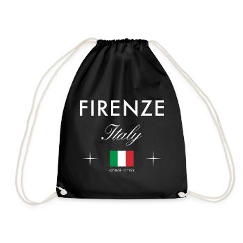 Florenz Italien Koordinaten Reise Souvenir - Turnbeutel - Schwarz - Vorne