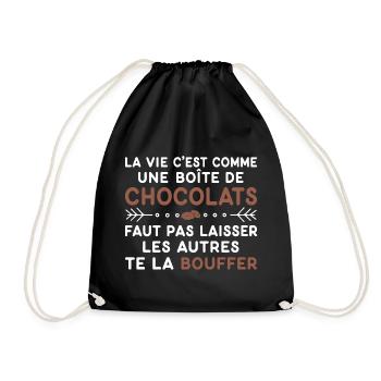 Chocolats Cadeau humour personnalisé - Sac de sport léger - noir - Devant