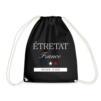 Étretat Frankreich Souvenir – Reise minimalistisch - Turnbeutel - Schwarz - Vorne