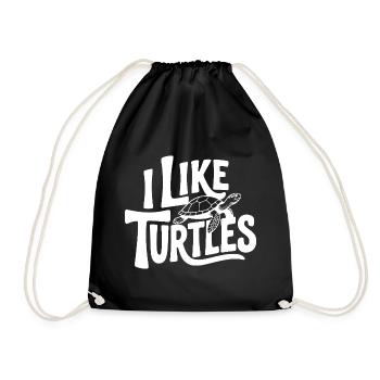 Ich mag Turtles - Turnbeutel - Schwarz - Vorne
