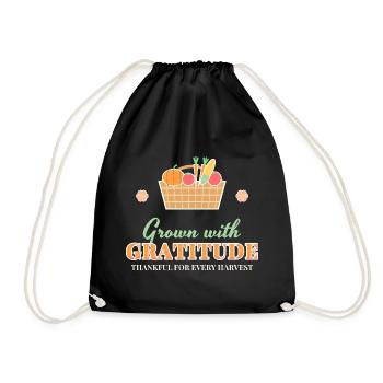 Mit Dankbarkeit angebaut Ernte im Thanksgiving-Garten - Turnbeutel - Schwarz - Vorne