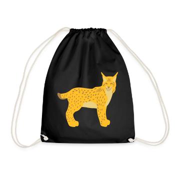 Lynx head front vector - Drawstring Bag - black - Front