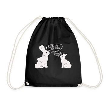 Hase mein Po tut weh! Oster Geschenk Hasi - Turnbeutel - Schwarz - Vorne