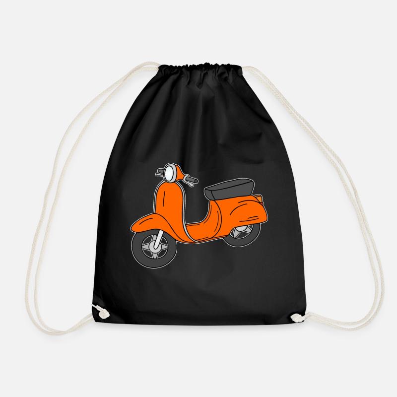 Roller Motorroller ohne Spiegel Retro Orange - Turnbeutel - Schwarz
