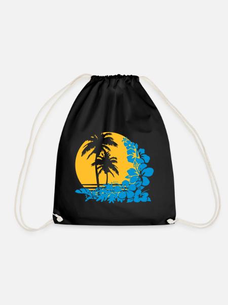 palm sunset - Turnbeutel - Schwarz