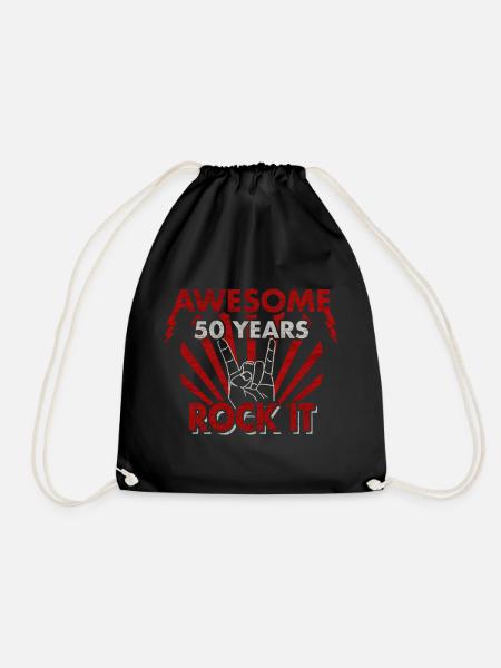 50. Geburtstag 50 Jahre HEAVY METAL Geschenk - Turnbeutel - Schwarz