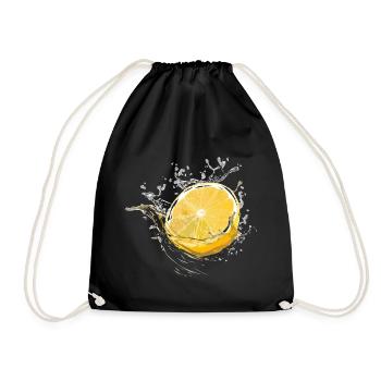 lemon - Drawstring Bag - black - Front