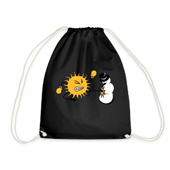 sonne kickt schneemann - Turnbeutel - Schwarz - Vorne