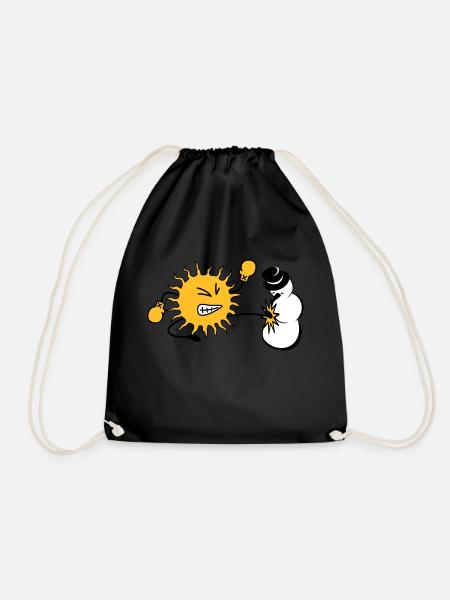 sun kicks snowman - Drawstring Bag - black