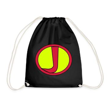 Super, Superheld, Superheldin, Hero, J - Drawstring Bag - black - Front