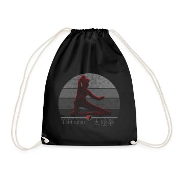 Tai Chi Kämpferin - Trainings Outfit Geschenk - Turnbeutel - Schwarz - Vorne