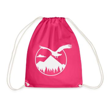 Aigles et montagnes - Eagle and Mountain - Sac de sport léger - fuchsia - Devant