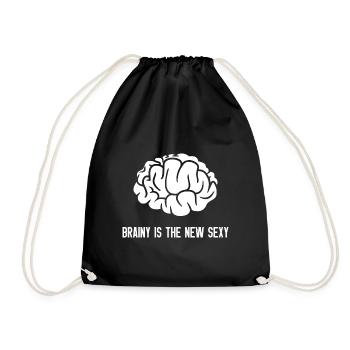 Brainy is the new sexy - Sac de sport léger - noir - Devant