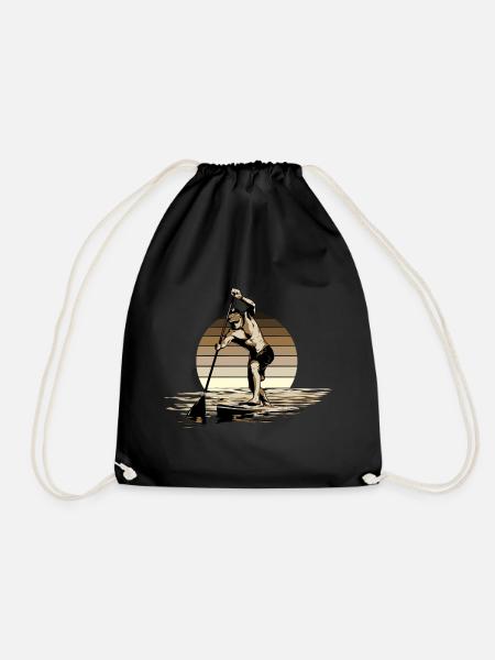 Standup Paddleboarding - SUP - Drawstring Bag - black