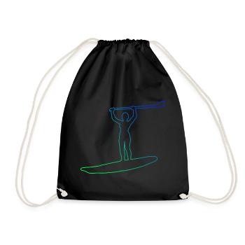 Standup Paddleboard Sup Men's Standup Paddling - Drawstring Bag - black - Front