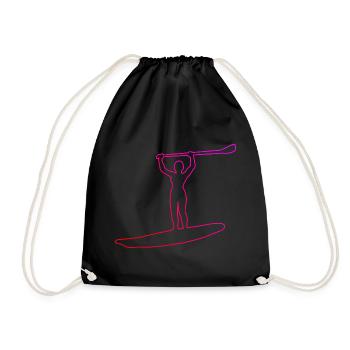 Standup Paddleboard Women Sup Standup Paddling - Drawstring Bag - black - Front