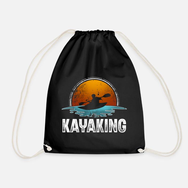 Kajak Kajakfahrer Kajaker - Turnbeutel - Schwarz