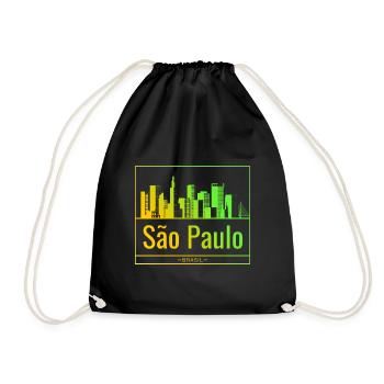 São Paulo Skyline im Neongradient - Turnbeutel - Schwarz - Vorne