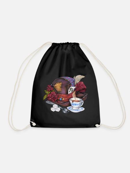 Alice im Wunderland Verrückte Hutmacher Teetasse - Turnbeutel - Schwarz