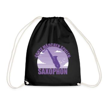 Saxophon Musikerin Instrument Saxophonistin - Turnbeutel - Schwarz - Vorne