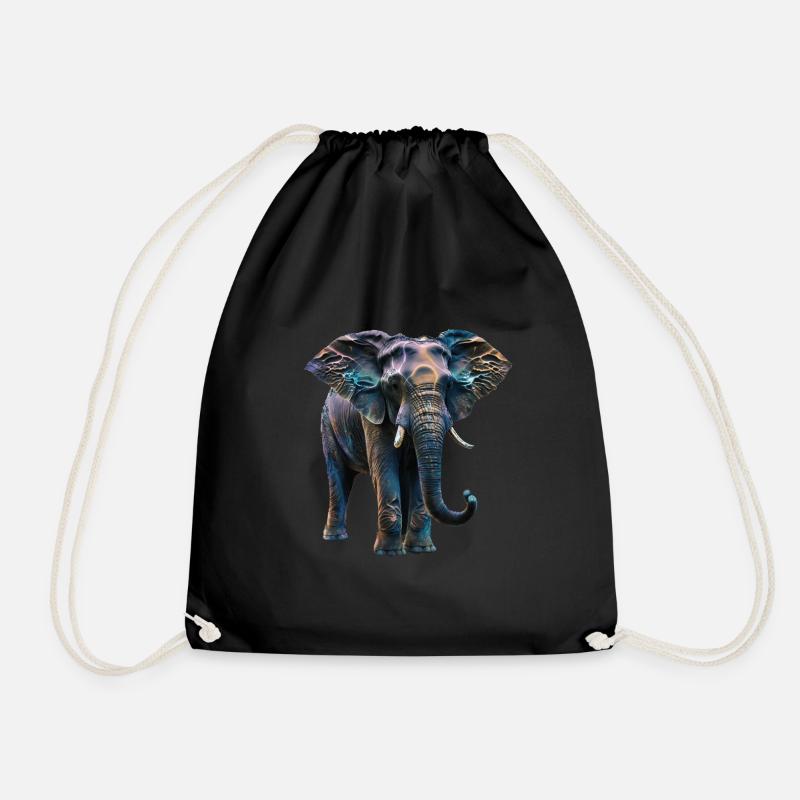Elephant iriscent II - Drawstring Bag - black
