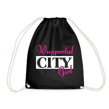 Wuppertal City Girl Städtenamen Outfit - Turnbeutel - Schwarz - Vorne