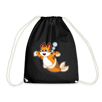 Tiger Mermaid - Drawstring Bag - black - Front