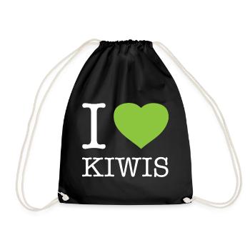 I LOVE KIWIS - Turnbeutel - Schwarz - Vorne