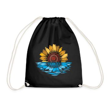 Sonnenblume Meer Sonnenuntergang Blumen Wasser - Turnbeutel - Schwarz - Vorne