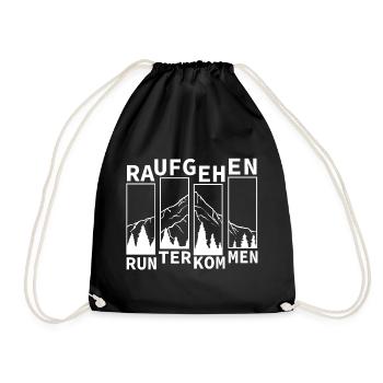 berge wandern wanderweg sport geschenk outdoor - Turnbeutel - Schwarz - Vorne