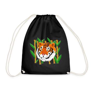 Tête de tigre - Sac de sport léger - noir - Devant