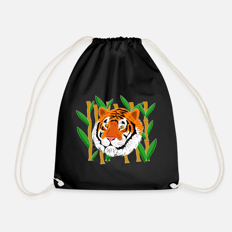 Tigerkopf - Turnbeutel - Schwarz