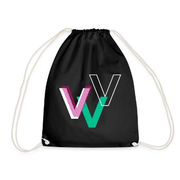 V Letter - Drawstring Bag - black - Front
