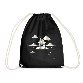 pingouin élégant dans un paysage de glace géométrique - Sac de sport léger - noir - Devant