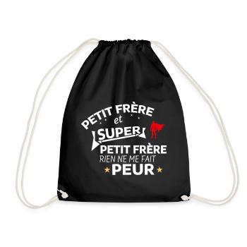 Humorous quote for heroic brother - Drawstring Bag - black - Front