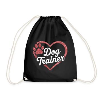 Hundetrainer Herz Design - Turnbeutel - Schwarz - Vorne