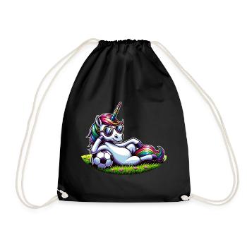 Unicorn Football Rainbow Casual Sunglasses - Drawstring Bag - black - Front