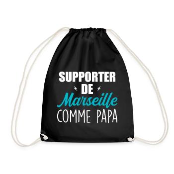 Enfant Humour Marseillais Supporter de Marseille - Sac de sport léger - noir - Devant