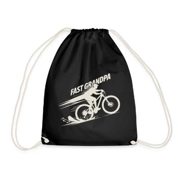 Fast Grandpa Mountain Bike E-Bike Gift for Grandpa - Drawstring Bag - black - Front