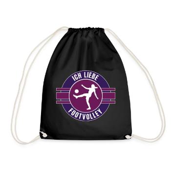 I love Footvolley Footvolleyerin Team Mannschaf - Drawstring Bag - black - Front