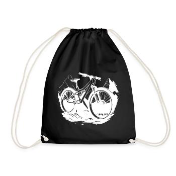 Mountain Bike Graphics - Drawstring Bag - black - Front