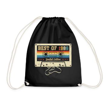 Best Of 1986 40. Geburtstag - Turnbeutel - Schwarz - Vorne