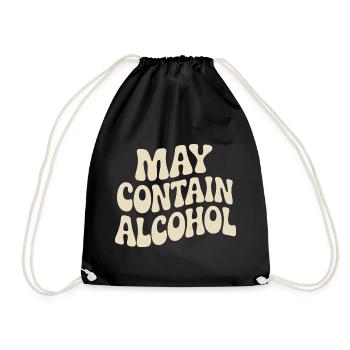 May Contain Alcohol Alkohol Mallorca Saufen JGA - Turnbeutel - Schwarz - Vorne