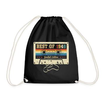 Best Of 1946 80th Birthday - Turnbeutel - Schwarz - Vorne