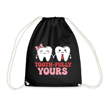 Couple Dental Assistant Dentist - Drawstring Bag - black - Front