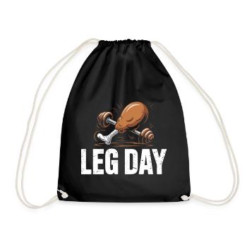 Leg Day Kraftduell - Turnbeutel - Schwarz - Vorne