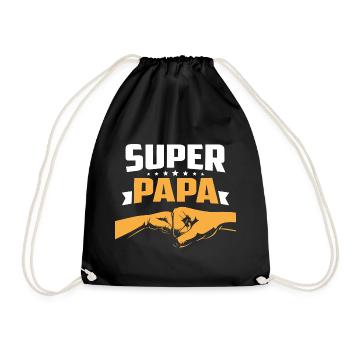 Super Papa Idea Cadeau Fête Des Fathers Anniversaire - Drawstring Bag - black - Front