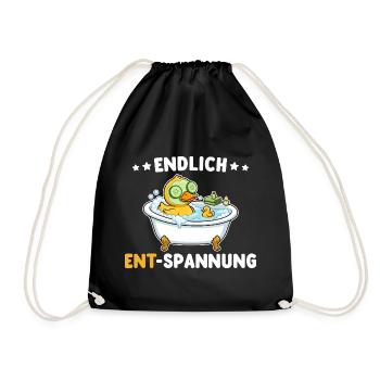 Wellness Duck Finally Relaxation Wordplay - Drawstring Bag - black - Front