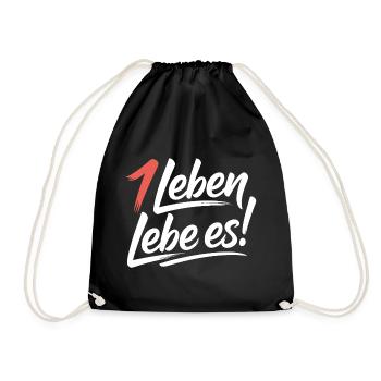 Achtsam leben - Turnbeutel - Schwarz - Vorne