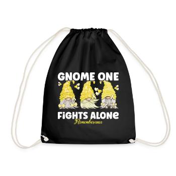 Gnome One Fights Alone Yellow Memory - Drawstring Bag - black - Front